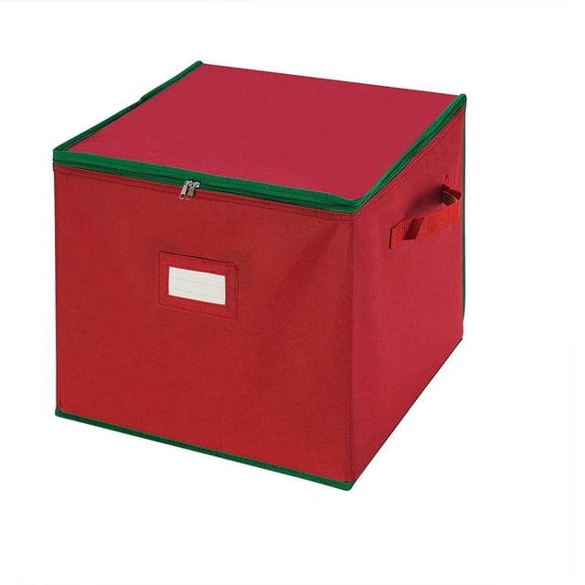 Boîte de Rangement de Noël Compartimentée Conteneur Réglable 75 Ornements Décoration
