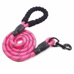5ft Reflective Dog Leash Strong Dog Leash with Comfortable Padded Handle Traction Rolled Dog Leads Anti-Slip Handle Dog Leash Rope for Large and Medium Pets