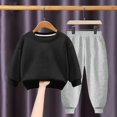 thumbnail image 3 of Pisexur Ensemble 2 Pcs pour Bébé Filles Garçons Automne Hiver Mode Décontractée Polaire Couleur Unie Manches Longues Col Rond Chandails en Molleton et Pantalons Vêtements de Détente Ensemble de Survêtement pour Enfants 3-8 Ans, 3 of 4