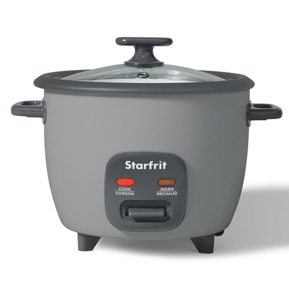 Starfrir Cuiseur à riz 10 tasses, Pot Céramique Antiadhésif sans PFAS, Contrôle En Un Seul Bouton, Couvercle en Verre, Panier Vapeur, Gobelet Doseur, Cuillère incluse