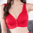 thumbnail image 2 of Lenpel Front Closure Bras for Women No Underwire Comfortable Full Coverage Push up Bras Supportive Everyday Bras(Red,Small), 2 of 7