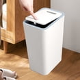thumbnail image 3 of Bwiyojiz 8.5L Bathroom Trash Can with Lid Small Garbage Press Plastic Wastebasket Flip Popup for Toilet Office Bedroom Living Room Home Storage & Organization, Plastic, White, Gifts for Yourself, 3 of 6