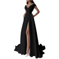 thumbnail image 1 of Cameland Robe Longue Formelle pour Femme, Aguichant, Mode, Ajustée, de Soirée, à Col en V, Couleur Unie, pour Passer la Vadrouille, 1 of 7