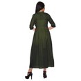 thumbnail image 4 of Moomaya Long Button Down Shirts For Women Front Slit A-Line Kurtis Summer Kurta, 4 of 5