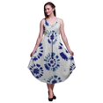 thumbnail image 1 of Bimba Robe de Plage Bohème Sans Manches Midi à Bretelles Imprimée Teinture sur Nœuds pour Femme - Petit, 1 of 1