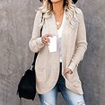 thumbnail image 4 of Pompotops Cardigan Long en Tricot avec Poches et Manches Longues pour Femmes, 4 of 9