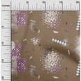 thumbnail image 2 of oneOone Georgette Viscose Brown Fabric Geometric Craft Projects Decor Fabric Printed By The Yard 42 Inch Wide, 2 of 4