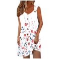thumbnail image 1 of Ovzne Robes d'Été pour Femmes Robe d'Été pour Femmes Printemps et Été Vacances Boutonnée Col en V à Bretelles Robe Haut Grande Taille Robe Maxi Imprimée Liquidation, 1 of 6