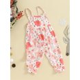 thumbnail image 3 of Gupgi Kid Girls Christmas Jumpsuits Candy Flower Print Sleeveless Strap Romper Pants, 3 of 9