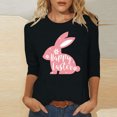 thumbnail image 2 of RKSTN Womens Tops Easter Cute Bunny Printed Loose Fit Tops Round Neck 3/4 Sleeve Spring Summer Soft Blouse Tops, 2 of 4