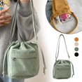 thumbnail image 2 of Summer New Medium-sized Car Stitching Drawstring Shoulder Bag, 2 of 8