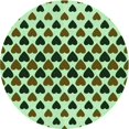 thumbnail image 1 of Ahgly Tapis Rond Lavable en Machine Intérieur Transitionnel Vert Armée, 7 Pieds Rond, 1 of 7