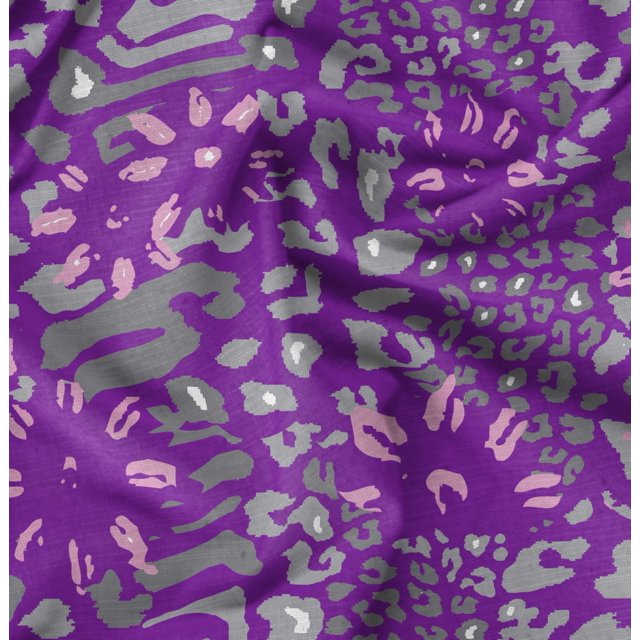 Soimoi Purple Heavy Canvas Fabric Leopard Animal Skin Print Fabric by Yard 58 Inch Wide