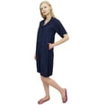 thumbnail image 1 of Bimba Robe de Nuit Demoiselle d'Honneur pour Femme à Manches Courtes, Chemise Bordeaux avec Poches-6, 1 of 6