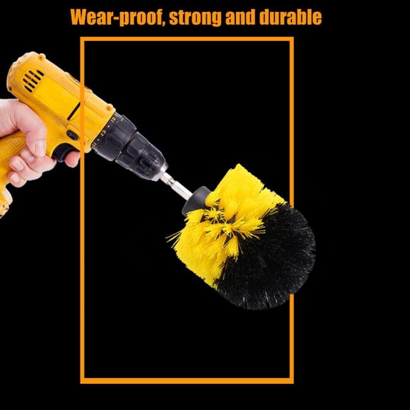 Qiilu Tile Grout Cleaner Bathtub Toilet Brush PP Bristles Drill Attachment Cleaning Tool, Grout Cleaner, Tile Cleaning Brush