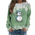 thumbnail image 1 of Pulls- Pull-Over Femmes Drop Épaule Cou Manches Longues Sweat-Shirts à Fleurs Décontractés Tops pour L Automne/printemps/hiver Rouge L, 1 of 7