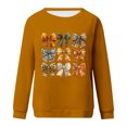 thumbnail image 4 of QATAINLAV Chandails à Manches Longues pour Femmes pour la Sensibilisation au Cancer du Sein, Mignon Chandail à Col Rond Imprimé Blouse 2025 Automne Tunique Décontractée Hauts Économies d'Automne Orange m, 4 of 5