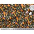 thumbnail image 2 of Soimoi Polyester Crepe Fabric Leaves,Floral & Pumpkin Vegetable Print Sewing Fabric Yard 52 Inch Wide, 2 of 3