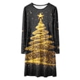 thumbnail image 4 of Splozh Robe d'Automne pour Tout-Petites Filles Robe de Noël pour Fille Imprimé Bal Fête Fête de Noël Robes pour Fille Noir, 5-6 Ans, 4 of 5