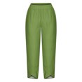 thumbnail image 4 of RXIRUCGD Women's Summer Comfortable Loose Wide Legged Fashion Solid Color Capris, Green, Size: L, 4 of 5