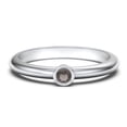 thumbnail image 1 of Bague Classique à Pierre de Naissance Sertie Clos - Quartz Fumé (Juin), 1 of 4