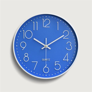 Silent Sweep Movement Wall Clock Fashion Living Room Wall Clock 12 Inch 30cm color:blue