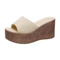 thumbnail image 2 of LSLJS Sandales à Plateforme pour Femmes Compensées Sandales Boho Décontractées à Bout Ouvert pour la Plage, 2 of 5