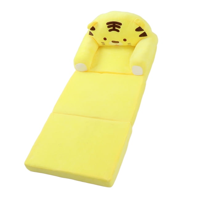 2 In 1 Kids Sofa Fold Out, Wide Armrest And Zipper Design, Soft Plush Material, Cartoon Foldable Kids Sofa for Reading, Relaxing, Playing or Sleeping