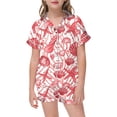thumbnail image 1 of MIASHUI Ensemble de Pyjamas pour Filles Ensemble Deux Pièces Imprimé Graphique Garçons Chemise de Nuit à Manches Courtes, Rose, 12-13 Ans, 1 of 4