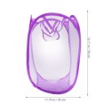 thumbnail image 2 of Shisuyan Foldable Up Easy Open Mesh Laundry Clothes Hamper Basket for College Dorm (Purple), 2 of 8