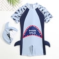 thumbnail image 2 of Toddler Little Kids Swim Trunks Boy 2 Pieces Short Sleeve Cartoon Cute Student Swimsuit Spring Beach Bathing Suits 3-4T, 2 of 3
