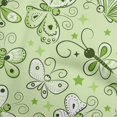 thumbnail image 1 of oneOone Tissu Popeline de Coton Vert Clair Papillons Matériel de Robe Tissu Imprimé Tissu au Mètre 42 Pouces de Large-Js, 1 of 5