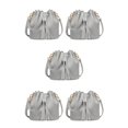 thumbnail image 2 of maskred Bucket Shoulder Bag Drawstring Bag Purse Handbags Small Shopping Gray 22x11x19CM 5Set, 2 of 6
