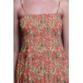 thumbnail image 3 of Bimba Robe Soleil de Plage pour Femmes à Imprimé de Feuilles de Bleuet, Corsage Smocké - XX-Grand, 3 of 7
