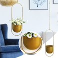 thumbnail image 2 of Flowerpots with Dish Ceramic, Metal Ceiling Hanging Flower Pot Hanging Basket Succulent Plant Hanging Flower Pot Decoration Flower Pot Hanging Flower Pot Wall Decoration Flower Pot, Flower Pots, 2 of 9