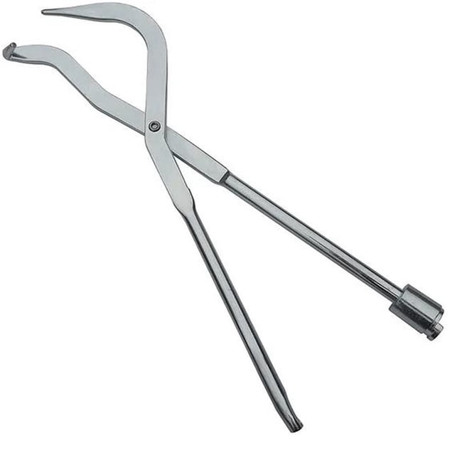 Brake Caliper Tool Drum Brake Spring Caliper Disassembly and Assembly Drum Brake Adjustment Bottom Shoe Repair Tool Drum Brake Tool. A stainless steel tool with a notched end and socket end, designed for removing and installing shoe return springs in most drum brakes. The tool features a durable, plated steel construction for strength and longevity, suitable for domestic cars and trucks.