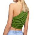 thumbnail image 4 of Pompotops Mode Femmes Solide Casual Sexy une Épaule Slim Veste Coupe, 4 of 8