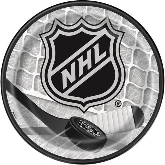 Assiettes en carton rondes NHL 7 po de Unique Industries, paquet de 8