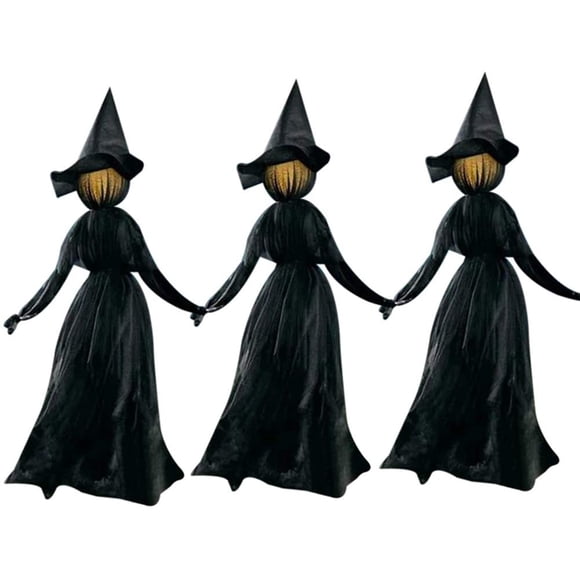3 PCS/Set Lighted Halloween Witch Decoration Set Sound Voice Control Glow and Sound Haunted House Party Props