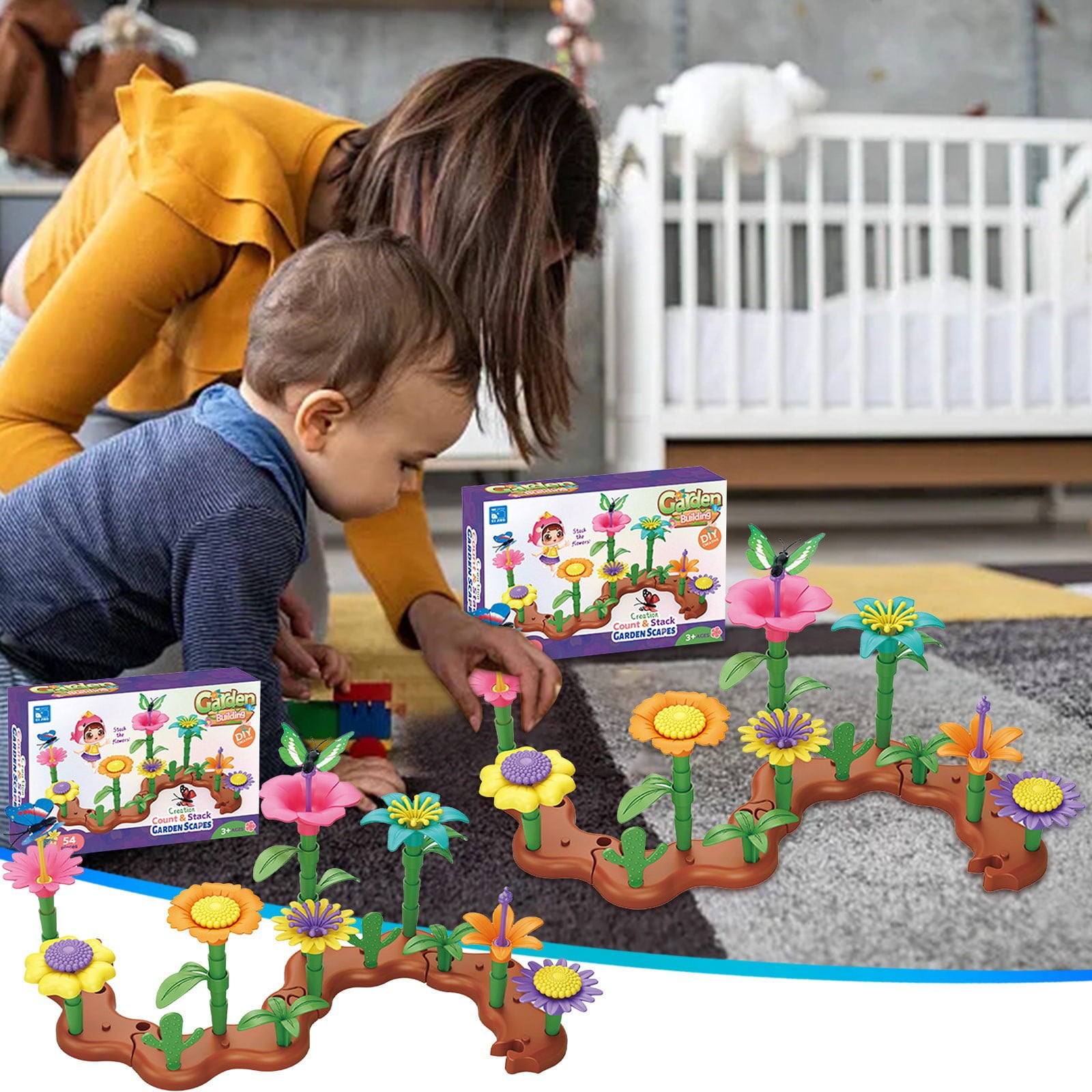 Meitianfacai Children's Building Blocks Puzzle Toys Variety Of Garden Sets Assembled Blocks Flower Home Kindergarten Birthday Gift