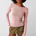 thumbnail image 2 of Pisexur Chandail pour Femmes Mode Chandails Tricotés à Col Rond Hauts à Manches Longues pour Femme Décontracté Léger Dos Échancré Hauts d'Automne Chandail Ajusté, 2 of 7