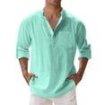 thumbnail image 1 of 2025 Men Shirts Mens Spring Loose Stand Dragon Men Collar Solid Color Pocket Mens Tee Shirts Long, 1 of 5