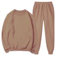 thumbnail image 1 of Weiqiqre Sweatsuits for Men Solid Color Loose Fit Basic Pullover Round Neck Sweatshirt Sport Jogging Suits, 1 of 7