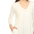 thumbnail image 4 of White Mark Tunique à Manches 3/4 pour Femmes, Taille Empire, Col en V, 4 of 6