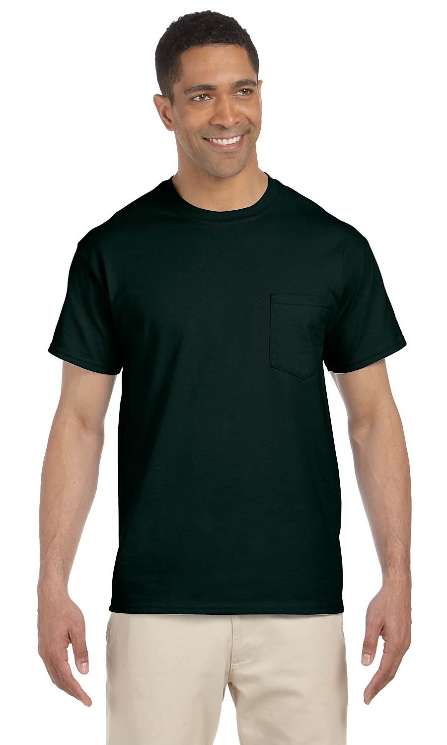 Gildan T-Shirt Ultra Coton 6 oz avec Poche - Vert Forêt - 2TG
