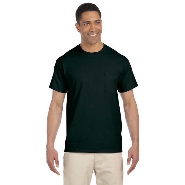 Gildan T-Shirt Ultra Coton 6 oz avec Poche - Vert Forêt - 2TG