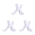 thumbnail image 4 of relayinert Soft Five Toe Socks Stretchable Cotton High Crew Socks Athletic Solid Socks White 3Set, 4 of 6