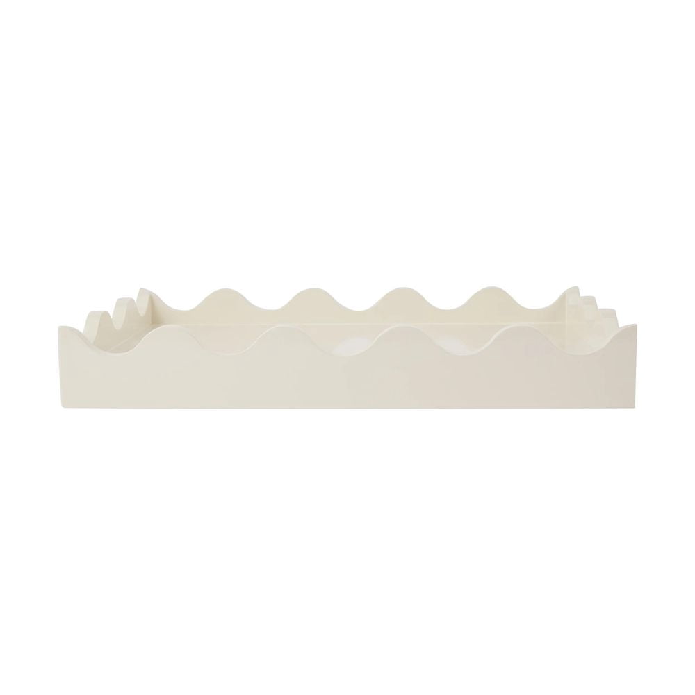 Plateau Anko blanc à bords ondulés