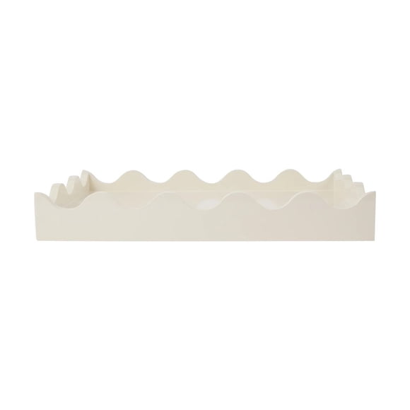 Plateau Anko blanc à bords ondulés