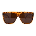 thumbnail image 1 of Mens Classic Flat Top Oversize Gangster Rectangle Plastic Sunglasses Tortoise Brown, 1 of 4